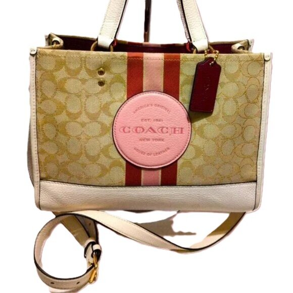 COACH Dempsey Signature Jacquard with Stripe & Patch Excellent Condition - Picture 1 of 5